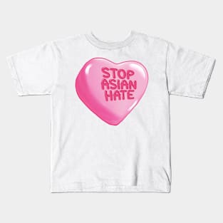 Stop Asian Hate Heart Kids T-Shirt